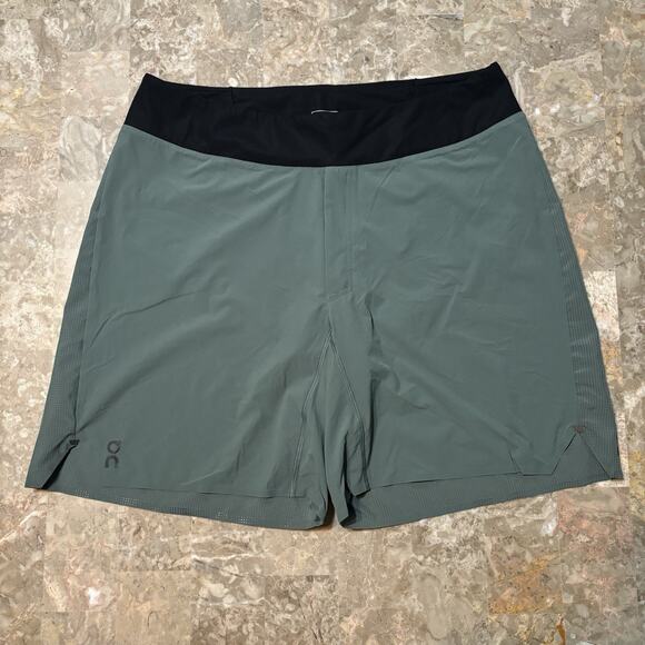 On Cloud Running Shorts Mens Large Green Lightweight Lined Performance Gym - Picture 1 of 10